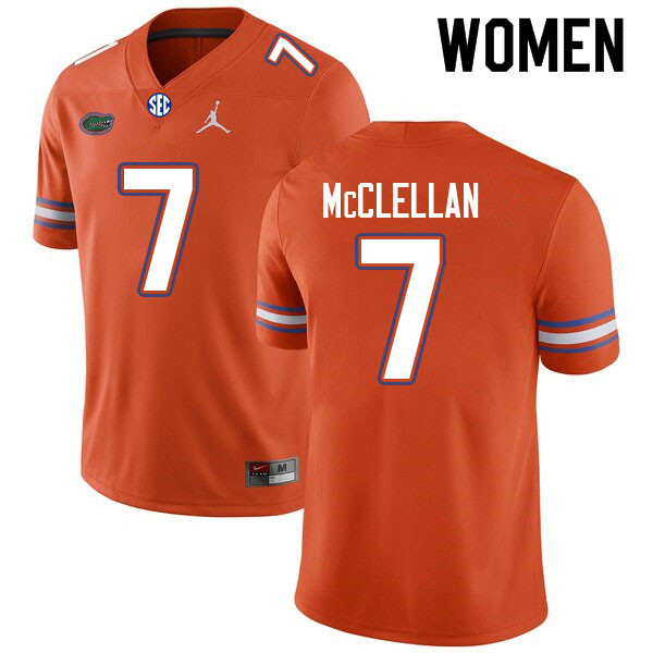 Women #7 Chris McClellan Florida Gators College Football Jerseys Sale-Orange